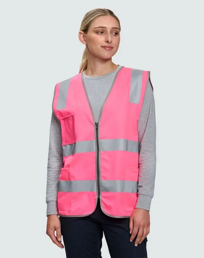 Unisex Hi-Vis Safety Vest with ID & Utility Pockets SW04 Metro Workwear.